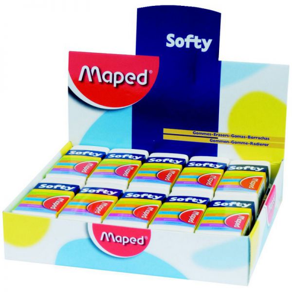 Ластик MAPED Softy мягкий в картонном футляре сделано во Франции