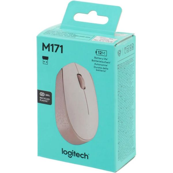 Мышь Logitech M171 оптическая, беспроводная, USB, розовый 910-006865
