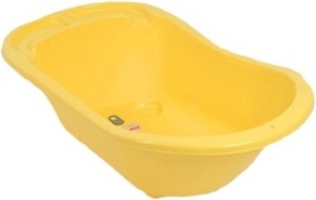 Ванночка для купания Dunya Plastik 12004 с водостоком Желтая